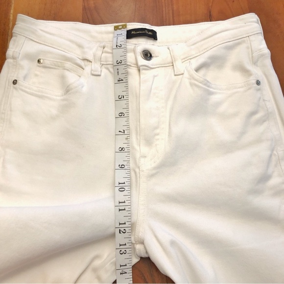 Massimo Dutti White Boot Cut Fit Flared Low Rise Boho High Rise Denim Jeans. US8 - Picture 12 of 16